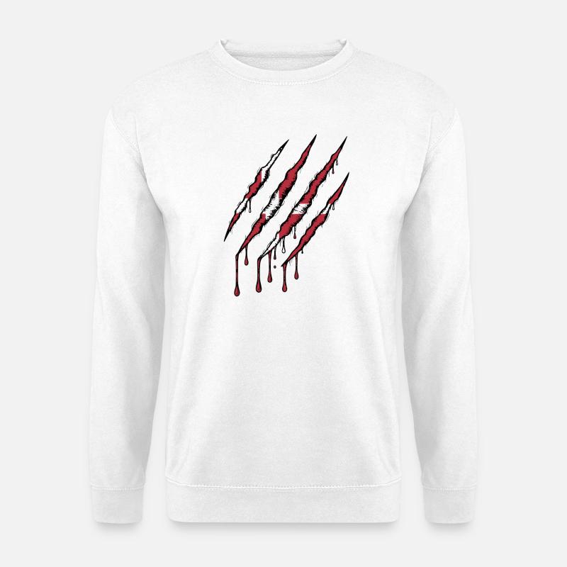 Danemark griffe grunge dannebrog drapeau scratch - Sweat-shirt Unisexe - blanc