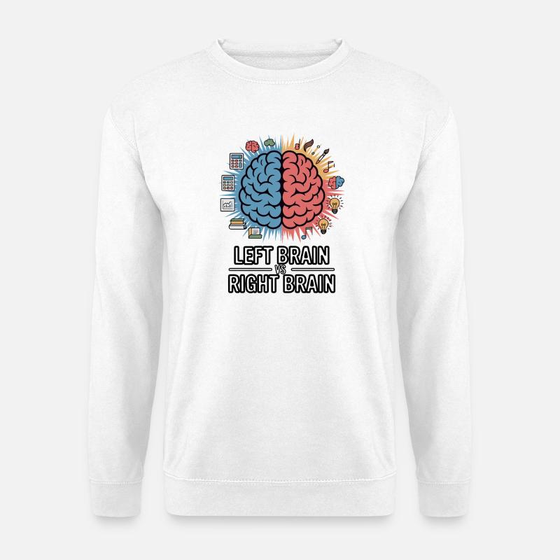 Left Brain vs Right Brain - Unisex Sweatshirt - white