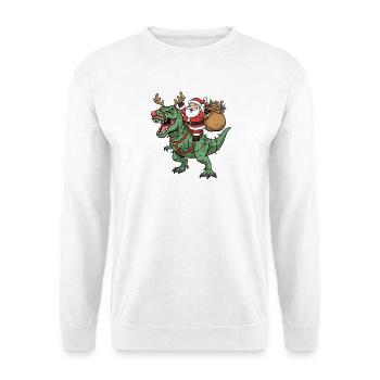 Le Père Noël chevauche T-Rex Drôle de Noël Din - Sweat-shirt Unisexe - blanc - Devant