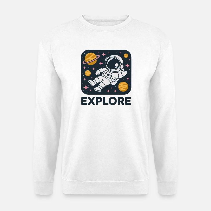 Explorez l’astronaute de l’espace - Sweat-shirt Unisexe - blanc