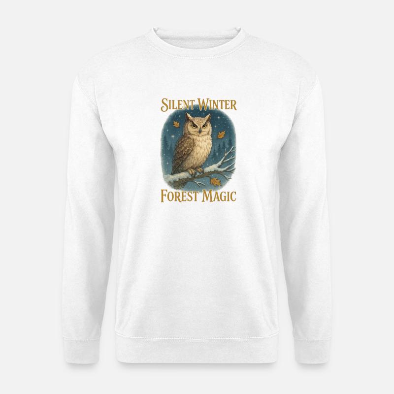 Eulen Winter - Unisex Pullover - Weiß