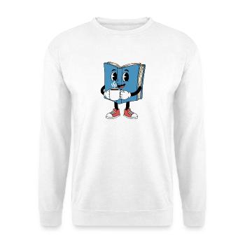 Cartoon Book Coffee Books Reading - Unisex Sweatshirt - white - Front