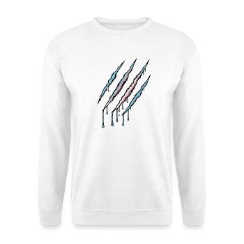 Transgender Pride Claw - Trans Flagge Kratzspur  - Unisex Pullover - Weiß - Vorne