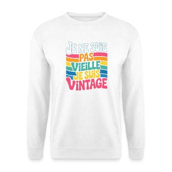 T-shirt Humour Vintage Je ne suis pas vieille - Sweat-shirt Unisexe - blanc - Devant
