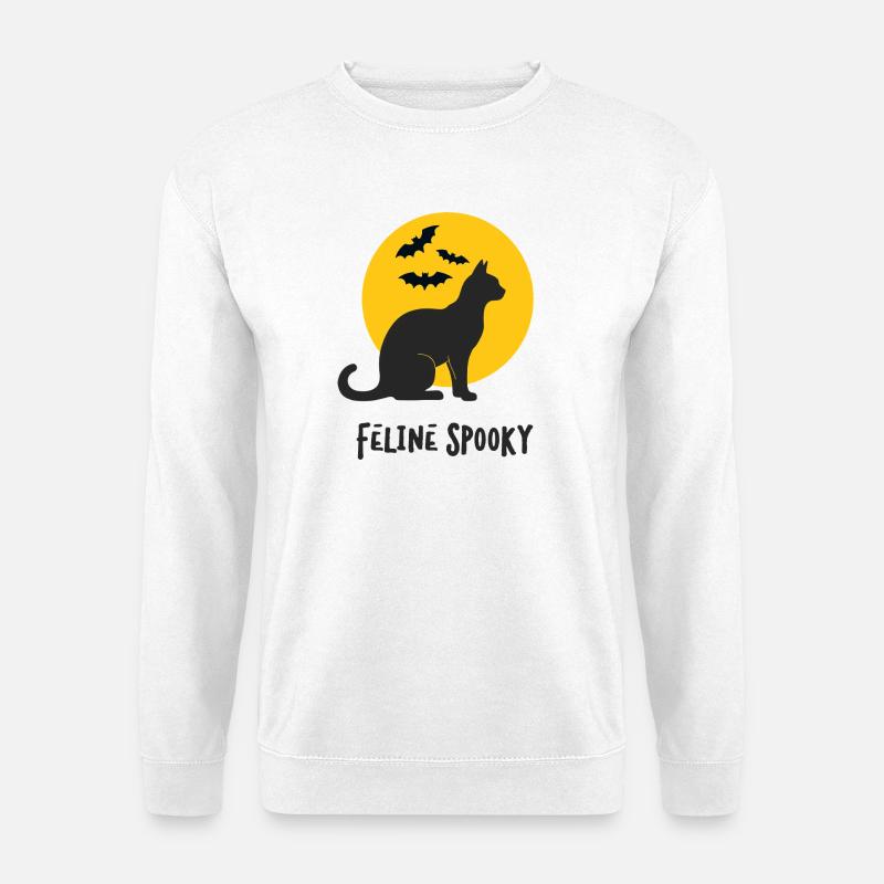 Feline Spooky Cat at Full Moon - Unisex Sweatshirt - white