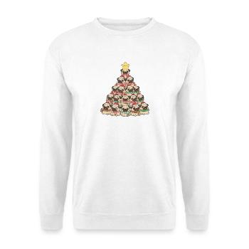 Funny Pug Christmas Tree Whimsical Christmas - Unisex Sweatshirt - white - Front