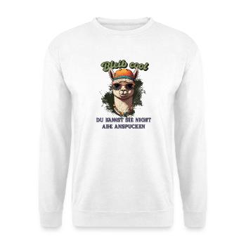 Llama Saying - Restez cool, chemise amusante drôle - Sweat-shirt Unisexe - blanc - Devant