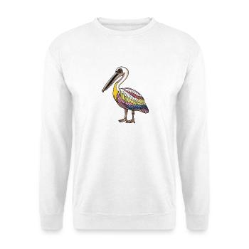 Pélican Oiseau Halloween Bande Dessinée Drôle - Sweat-shirt Unisexe - blanc - Devant