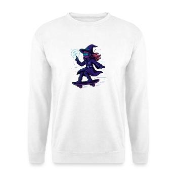Neon witch sur le skateboard - Sweat-shirt Unisexe - blanc - Devant