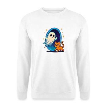 Ghost cat through star portal - Unisex Sweatshirt - white - Front
