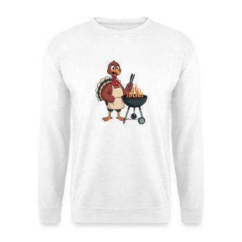 Funny Turkey Grilling Design - Unisex Sweatshirt - white - Front
