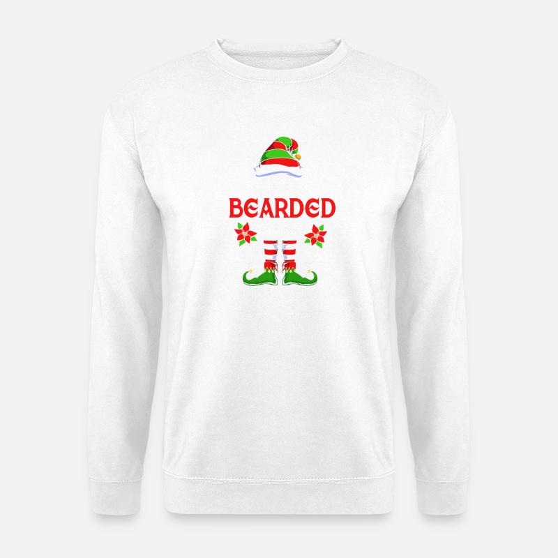 Elfe Elf Weihnachtsgeschenk Bart Bärtig Friseur - Unisex Pullover - Weiß