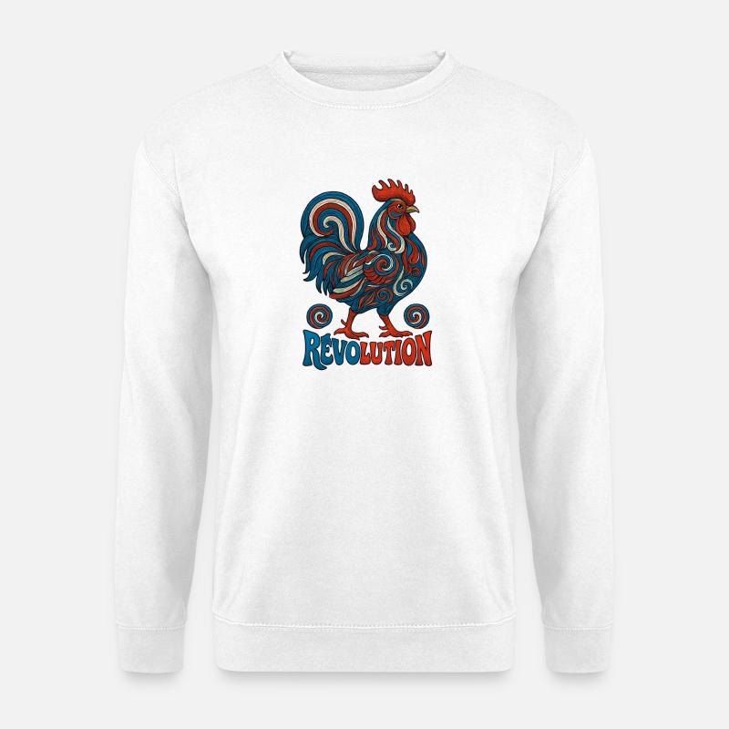 Französischer Hahn - Revolution - Frankreich - Unisex Pullover - Weiß