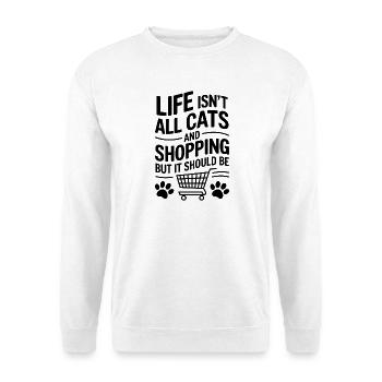Shopping Dire Chats Drôle Shopping Cadeau - Sweat-shirt Unisexe - blanc - Devant