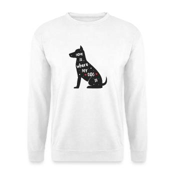 Home is where my dog is – polka dot design - Unisex Sweatshirt - white - Front