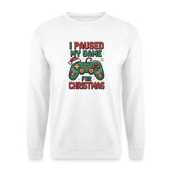 Pausiertes Spiel Weihnachten Gaming Weihnachten - Unisex Pullover - Weiß - Vorne