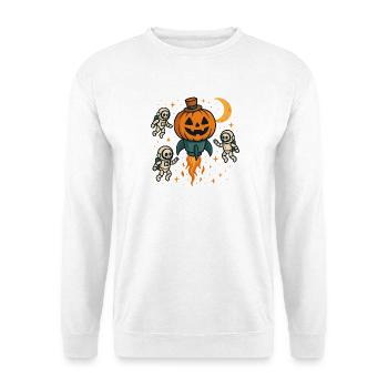 Halloween Raketenpumpkin im All - Unisex Pullover - Weiß - Vorne