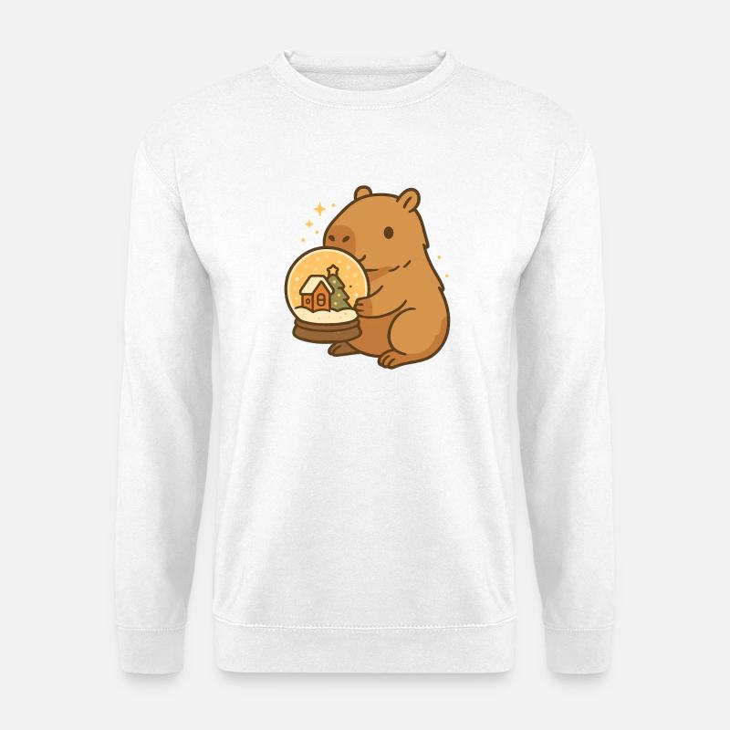 ✨ Capybara with Snow Globe – Christmas Magic - Unisex Sweatshirt - white