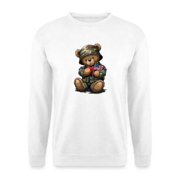 Camouflage bear with heart and flag - Unisex Sweatshirt - white - Front