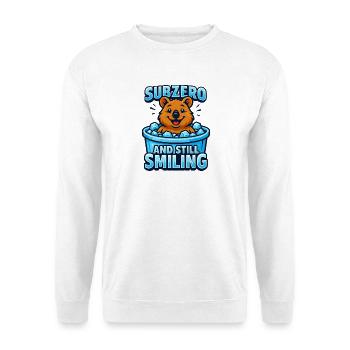 Eisbaden Winterbaden Lächelnder Niedlicher Quokka - Unisex Sweatshirt - white - Front