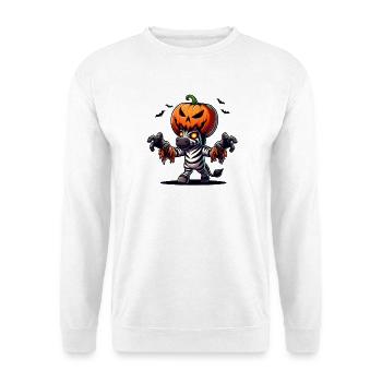 Lunatique Halloween Zèbre Costume Zombie Chauve-souris - Sweat-shirt Unisexe - blanc - Devant