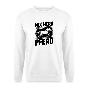  Nix Herd Ich Geh Zum Pferd Spruch Für Reiter - Unisex Pullover - Weiß - Vorne