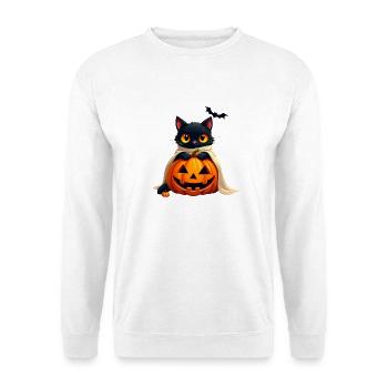 Halloween Cat with Halloween Pumpkin - Unisex Sweatshirt - white - Front