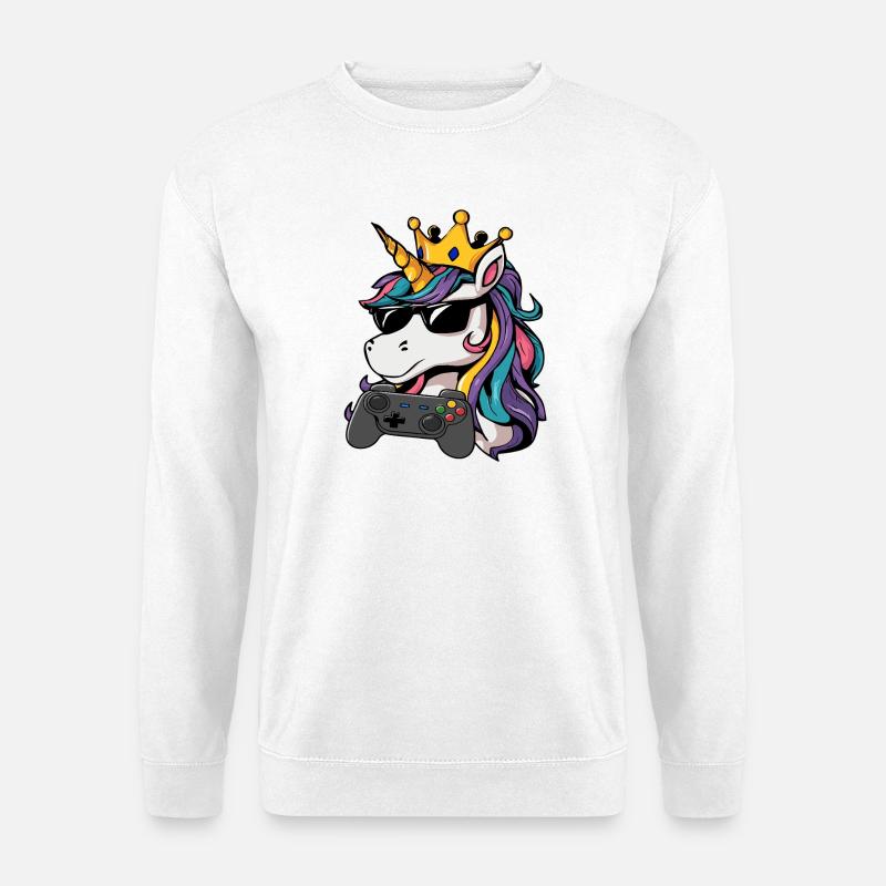 Einhorn gaming controller - Unisex Pullover - Weiß
