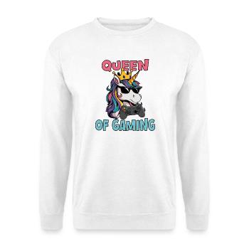 Queen of gaming - unichorn - Unisex Sweatshirt - white - Front