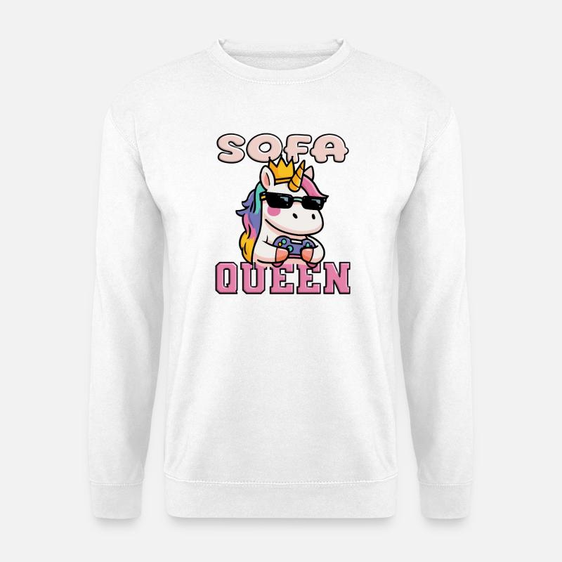 Einhorn die Sofa Queen - Unisex Pullover - Weiß