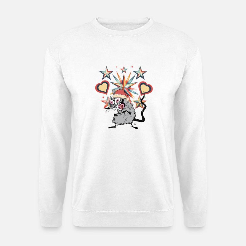 Retro Nikolaus Maus 60er - Unisex Pullover - Weiß