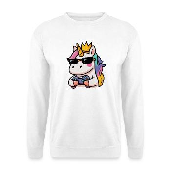 Einhorn zockt - Unisex Pullover - Weiß - Vorne
