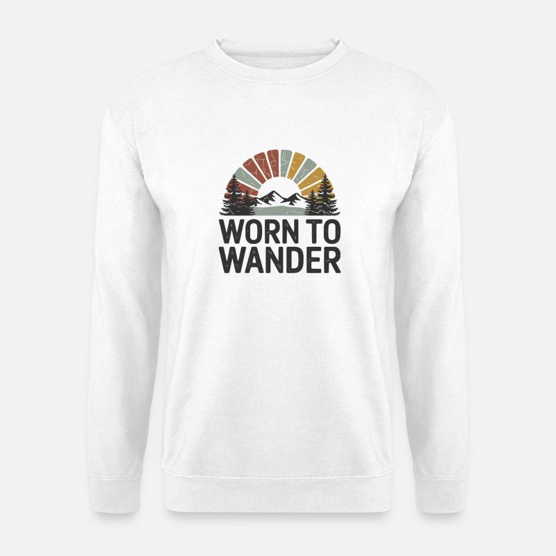 Retro Grunge – Worn to Wander - Unisex Sweatshirt - white