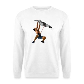 Climbing train on the rock - Unisex Sweatshirt - white - Front