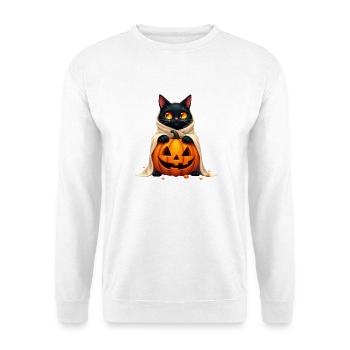 Halloween Cat with Halloween Pumpkin - Unisex Sweatshirt - white - Front