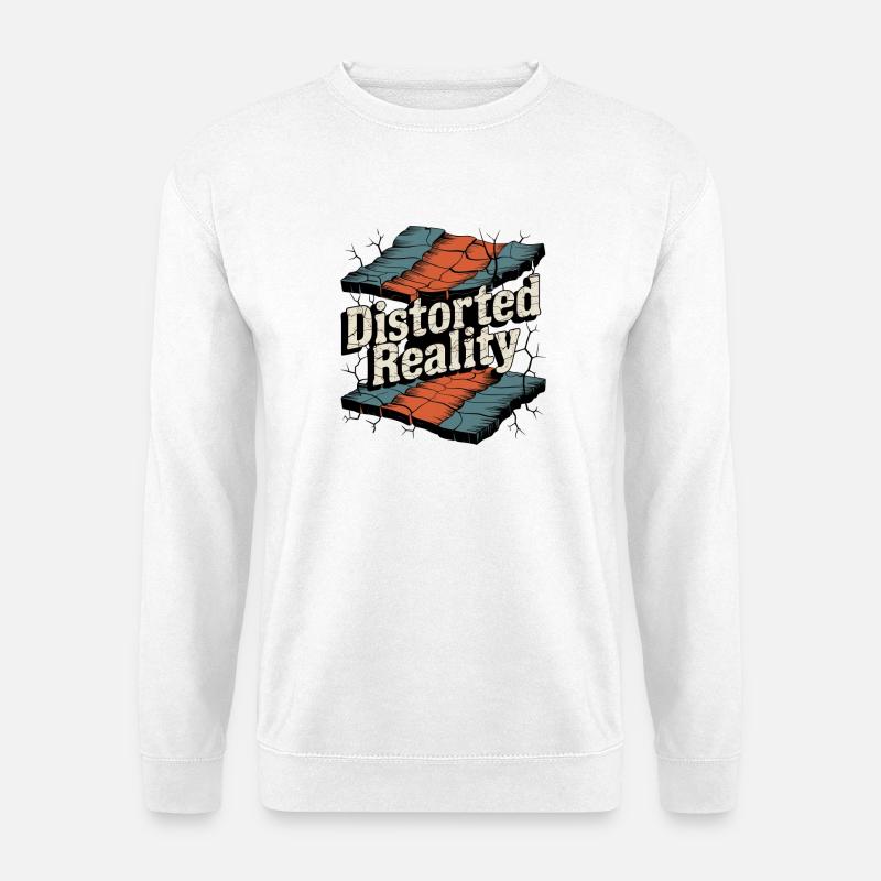Retro Grunge – Distorted Reality - Unisex Pullover - Weiß
