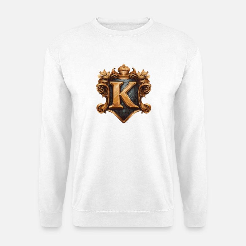 K Buchstabe Name Krone - Unisex Pullover - Weiß