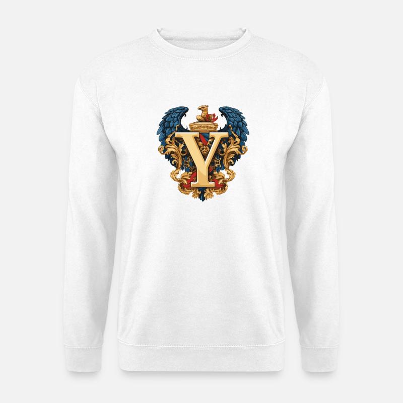 Y Buchstabe Name Krone - Unisex Pullover - Weiß