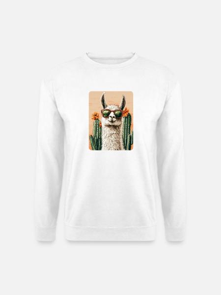 Lama - Unisex Pullover - Weiß