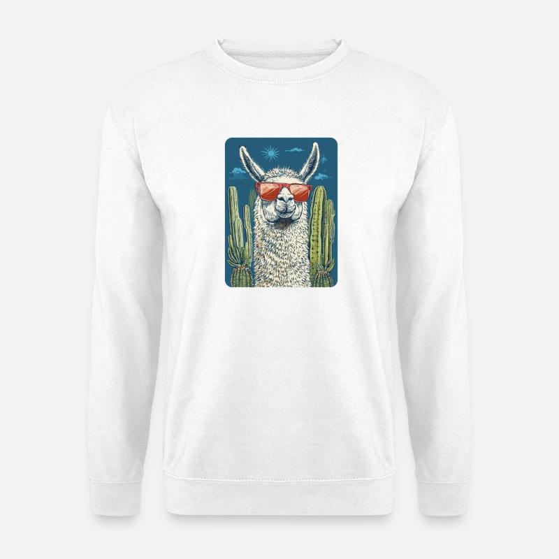 Lama - Unisex Pullover - Weiß