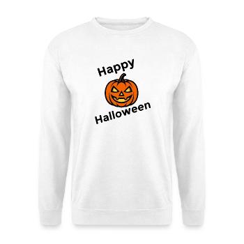 Halloween Kürbis – Happy Halloween - Unisex Pullover - Weiß - Vorne