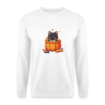 Halloween Cat with Halloween Pumpkin - Unisex Sweatshirt - white - Front