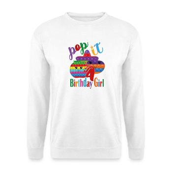 pop it Birthday girl 4 - Unisex Sweatshirt - white - Front