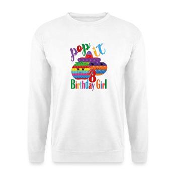 pop-it Fille d’anniversaire 8 - Sweat-shirt Unisexe - blanc - Devant