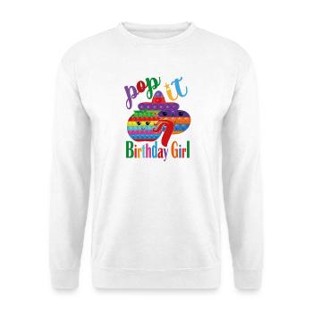 pop-it Fille d’anniversaire 7 - Sweat-shirt Unisexe - blanc - Devant