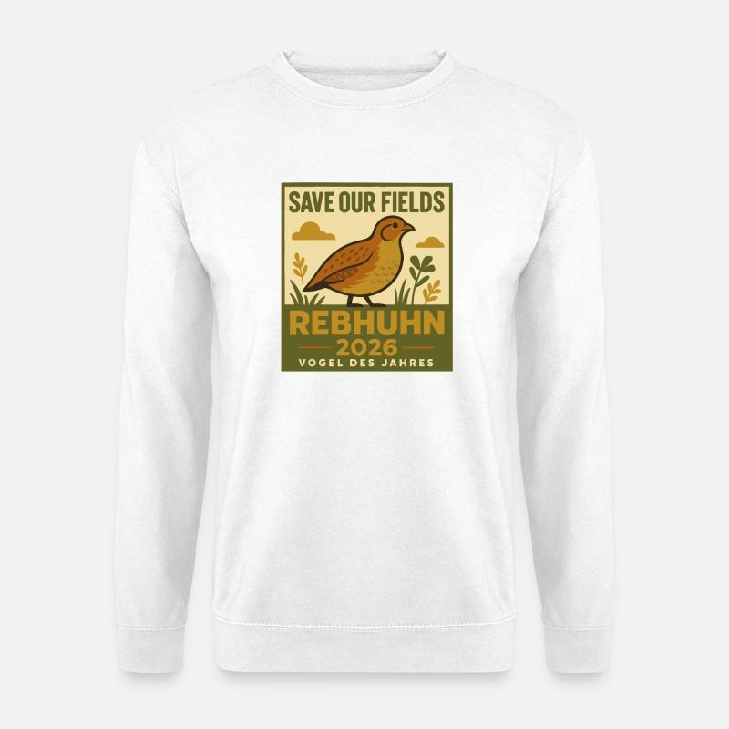 Save Our Fields – Rebhuhn Vogel des Jahres 2026  - Unisex Pullover - Weiß