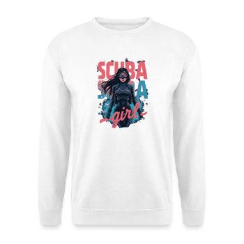 Scuba Girl Taucherin Design - Unisex Pullover - Weiß - Vorne