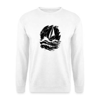 Energischer Segel Illustration Matrose - Unisex Pullover - Weiß - Vorne