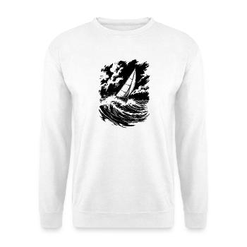 Energischer Segel Illustration Matrose - Unisex Pullover - Weiß - Vorne