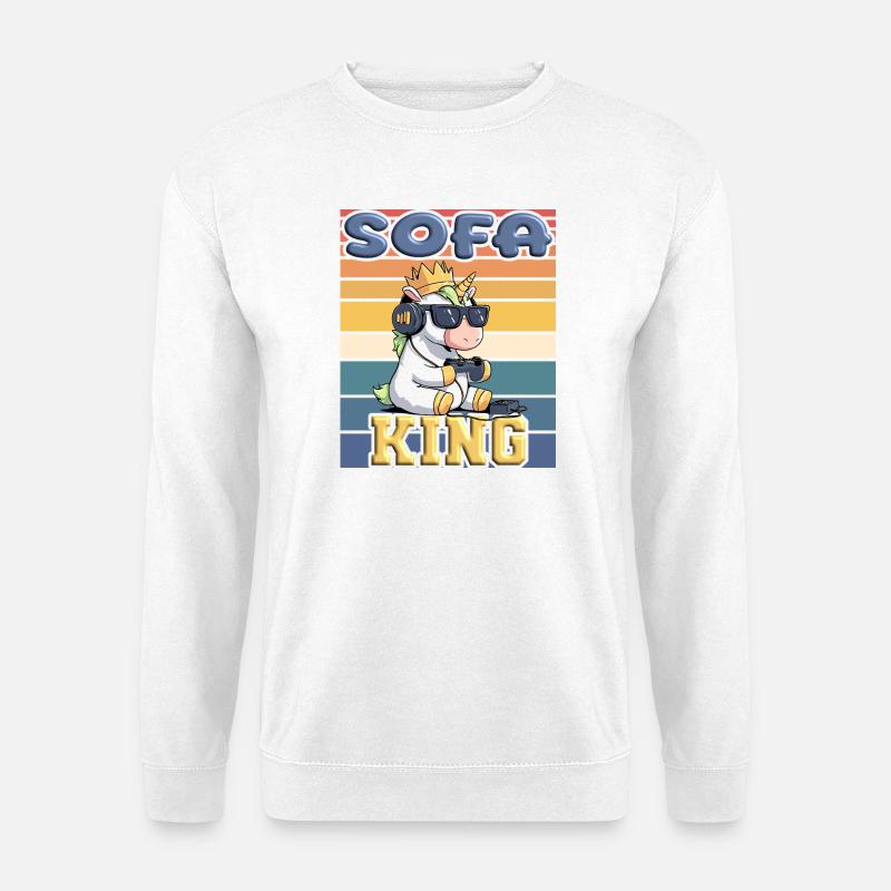 Sofa King Einhorn - Unisex Pullover - Weiß